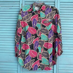 GP Collections Vintage Button Down Shirt ~ Sz 14/16 ~ Long Sleeve ~ Multi Color